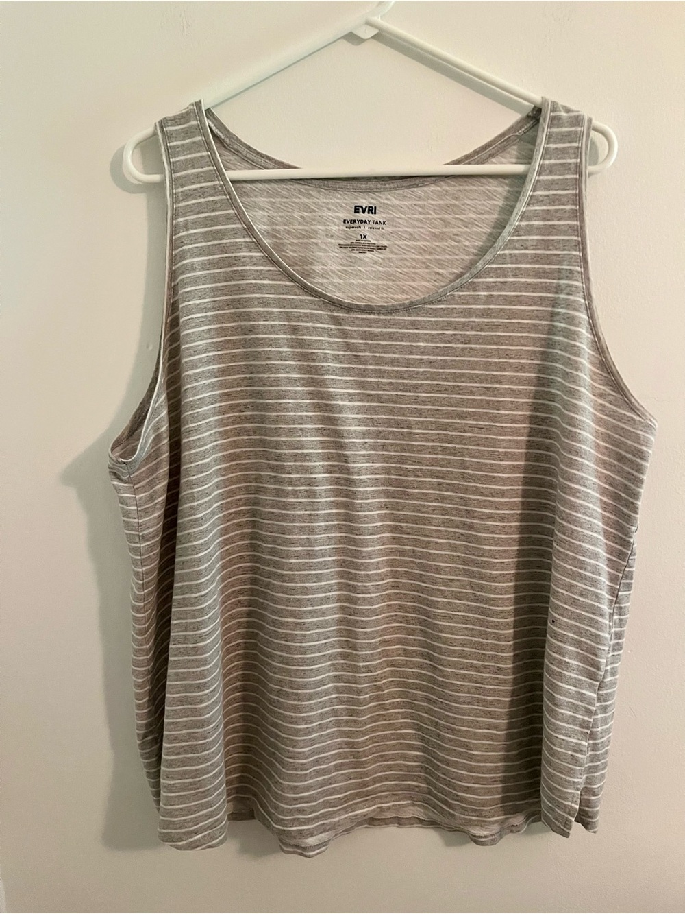 EVRI Gray and White Striped Tank Top